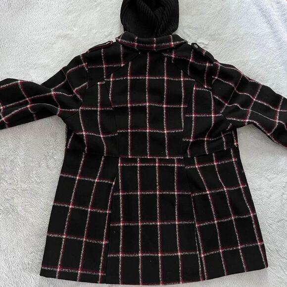 Torrid Red/Black Buffalo Plaid Hooded Toggle Coat Jacket w/ Hood Size 1X 14/16 - Picture 2 of 8